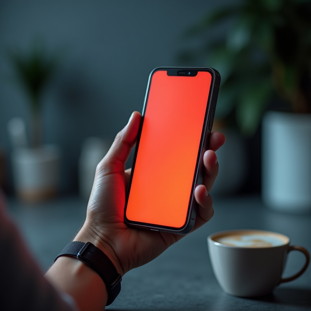 Notifica di alert automatico visualizzata su uno smartphone tenuto in mano durante una pausa lavoro